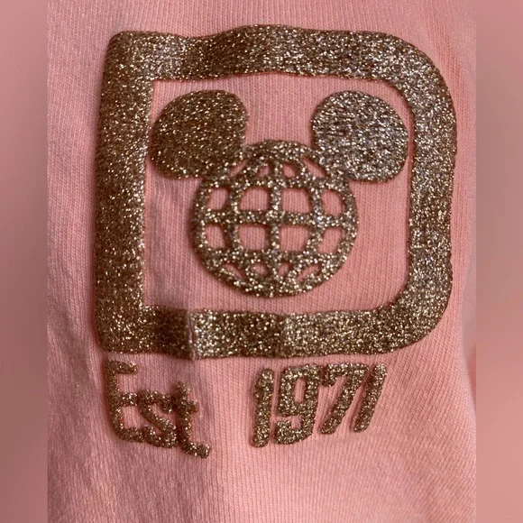 Disney Parks Walt Disney World Spirit Jersey Rose Gold with Gold Glitter - Picture 4 of 11